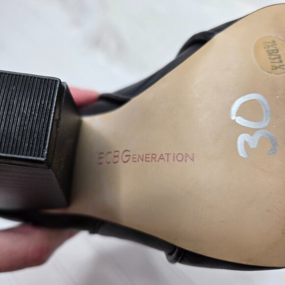 BCBGeneration JULES Ankle Boots Booties Black Leather 4" Block Heel 7.5M/37.5 - Picture 8 of 10